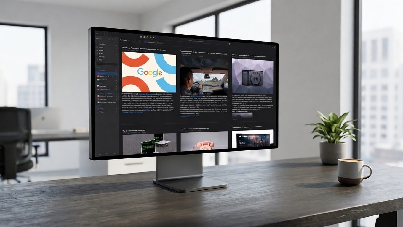 Corvus RSS Reader — dark theme reading view on a Studio Display