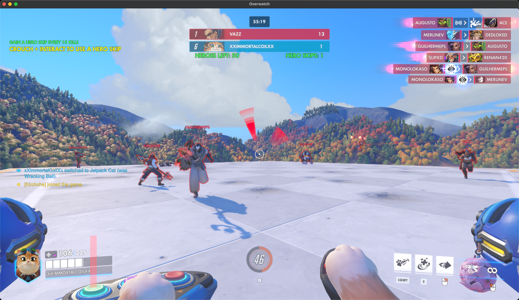 Overwatch running in a macOS window on Apple Silicon through Corvus Arcade