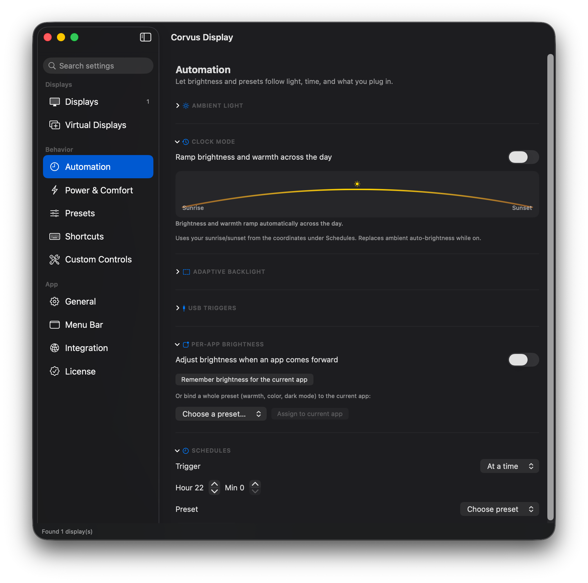 Sunrise to sunset automation