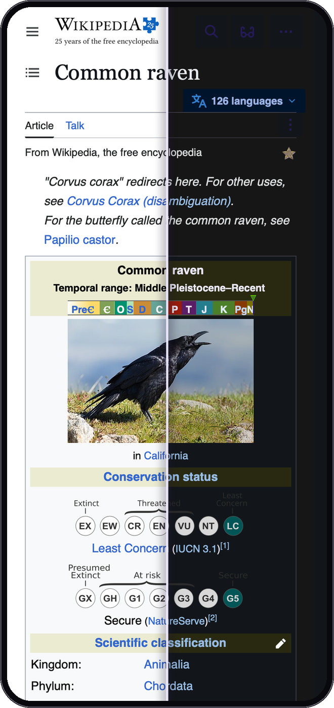 A website themed dark by Night Crow